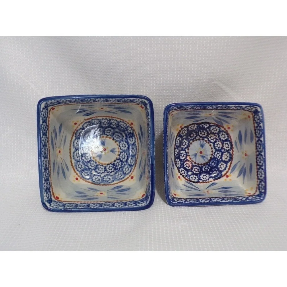 Temp-Tations by tara Old World Blue Square Baking or Serving Bowls  Square PPP